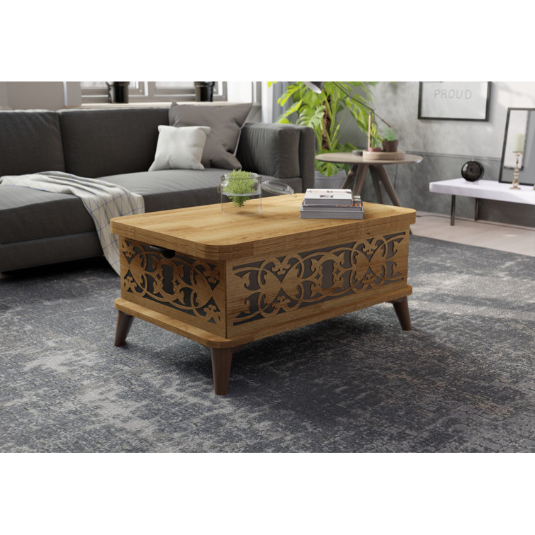 BERA DESIGN Lift Top Extendable Frame Coffee Table with Storage